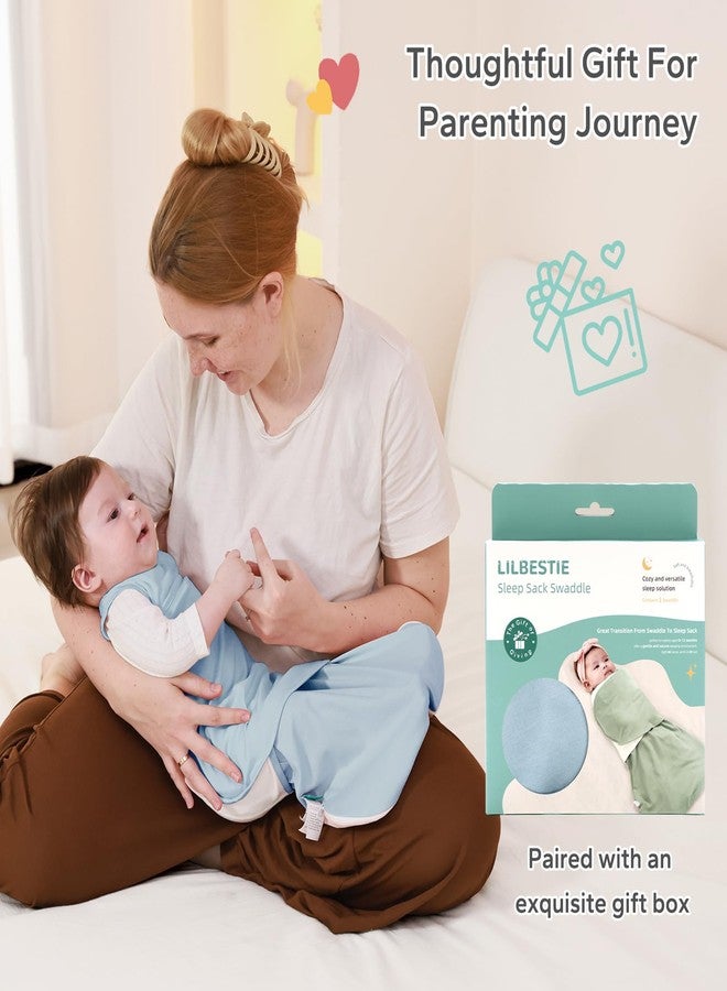 ليلبيستي كيس نوم ليليبستي للأطفال، كيس نوم قطني انتقالي 1.0 توغ للأطفال حديثي الولادة والرضع من عمر 0-6 أشهر، بطانية قابلة للارتداء للأطفال تقلل من ردة الفعل المفاجئة، أساسيات قائمة هدايا الأطفال حديثي الولادة من الأولاد والبنات - Image 5